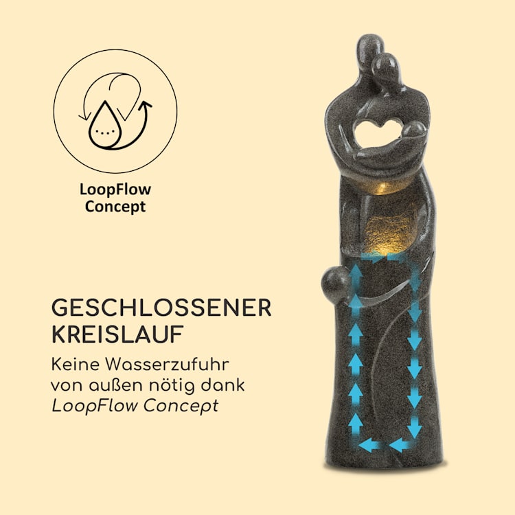 Sagrada Familia Gartenbrunnen 7W LED-Beleuchtung Polyresin
