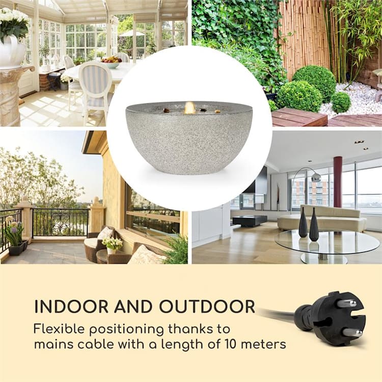 Genesis Gartenbrunnen 7W LED-Beleuchtung Polyresin anthrazit
