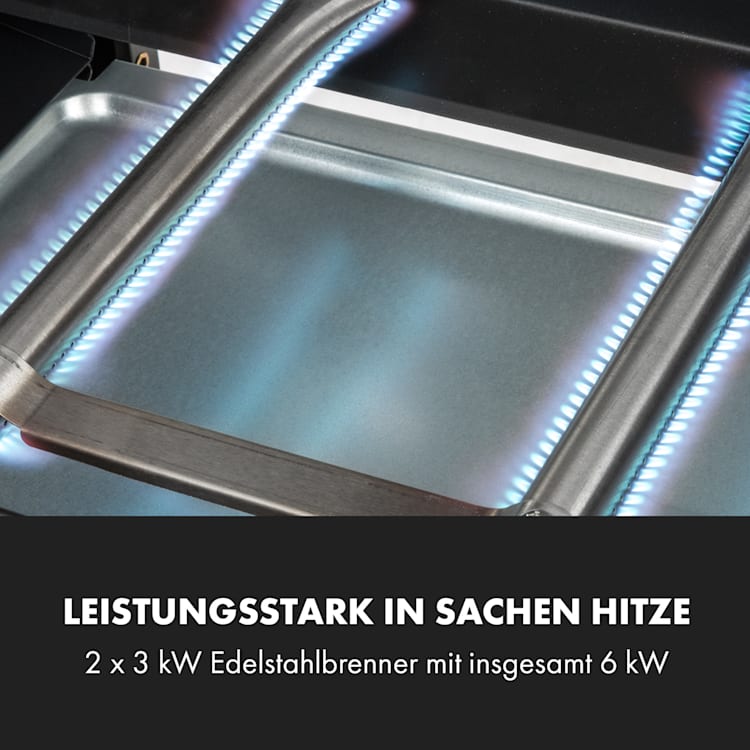 Gazooka 2.0T Gas BBQ Grill 2x3kW Brenner Edelstahl 2 Brenner
