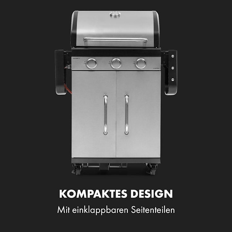 Gazooka 3.0T BBQ Grill 3x3kW Brenner 4 Rollen Edelstahl 3 Brenner