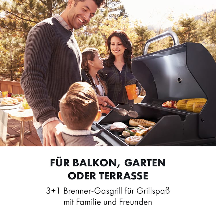 Tomahawk 3.1 S Gasgrill 3x3,6kW Brenner+2,7 kW 60x45cm Grill Edelstahl