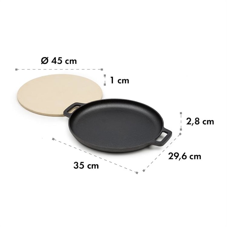 Tomahawk 3.1 S Brat & Back-Set Pfanne Pizzastein Ø29 cm