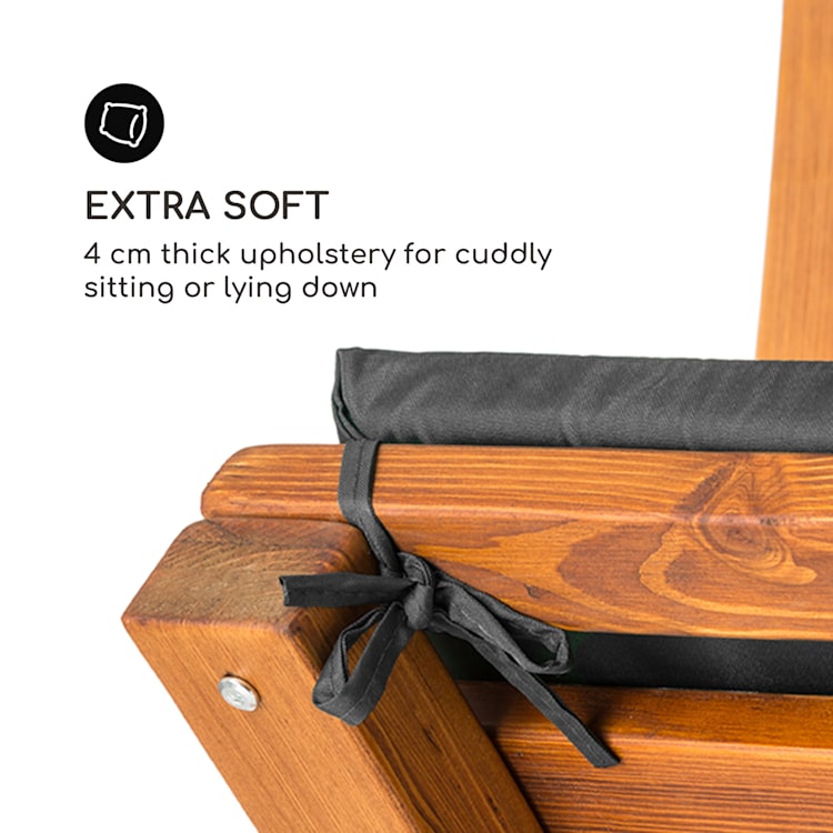 Aruba, záhradná hojdačka, slnečná strieška, 130 cm, 2-miestna, masívne drevo, sivá Šedá