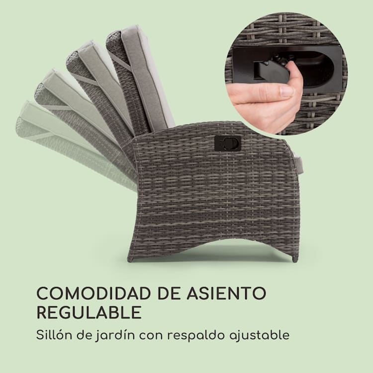 Comfort Siesta Sillón Respaldo regulable Gris oscuro Gris Marengo