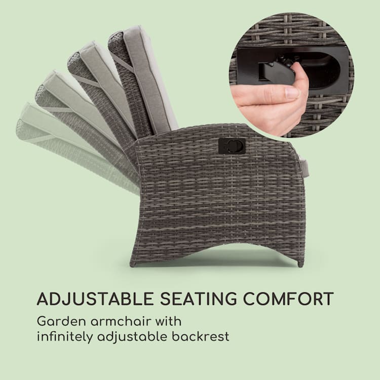 Comfort Siesta -nojatuoli säädettävä selkänoja tummanharmaa Tummanharmaa