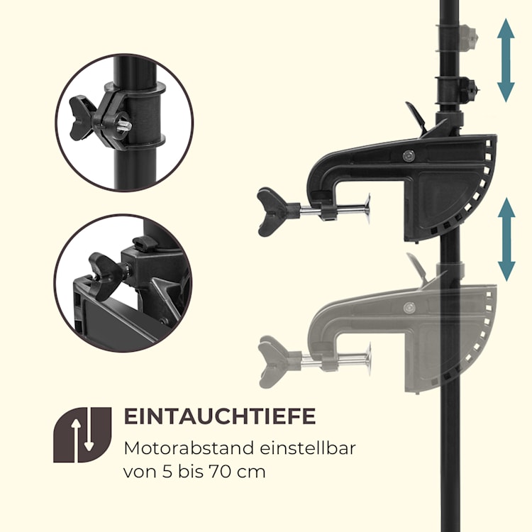 Barracuda 50 Elektroaußenbordmotor 50lbs/564W 12V 3-flügel Propeller