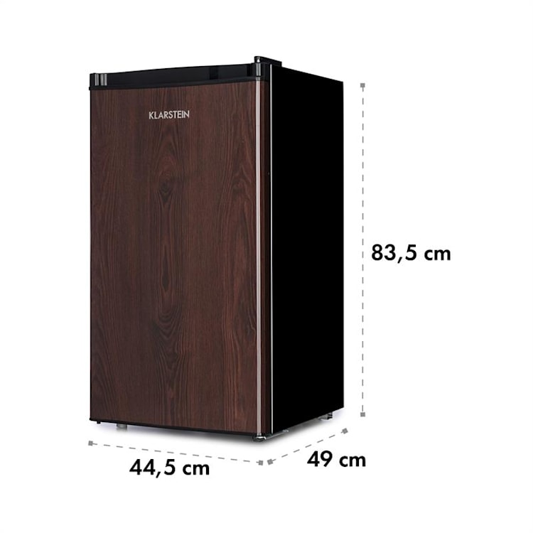 Feldberg, chladnička, A+, 90 l, MirageCool Concept, drevený dizajn, čierna