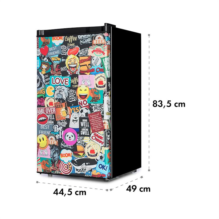 Cool Vibe frigorifero A+ 90 litri VividArt Concept in stile manga nero