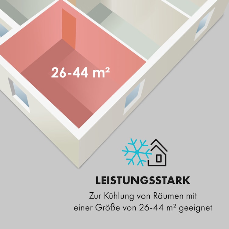 Windwaker Eco Split-Klimaanlage 9.000 BTU/2,7 kW Luftdurchsatz 610 m³/h max. A++ 9.000 BTU
