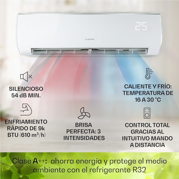Windwaker Eco Aire acondicionado split 9000 BTU/2,7 kW 610 m³/h máx. A++ 9000 BTU