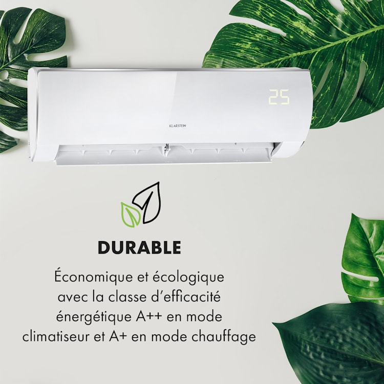 Windwaker Eco climatiseur split 9000 BTU/2,7 kW 610 m³/h max. A++ 9.000 BTU