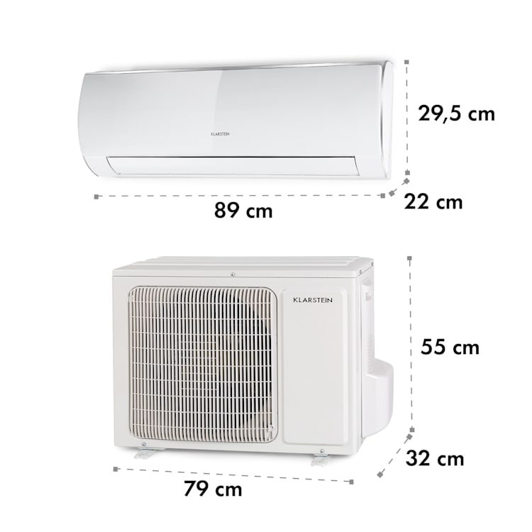Windwaker Eco Split-Klimaanlage 9.000 BTU/2,7 kW Luftdurchsatz 610 m³/h max. A++ 9.000 BTU