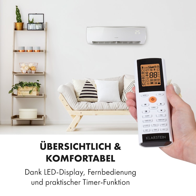 Windwaker Eco Split-Klimaanlage 12.000 BTU/3,5 kW Luftdurchsatz 680 m³/h max. A++ 12.000 BTU