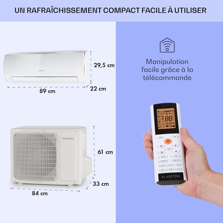 Windwaker Eco climatiseur split 12000 BTU/3,5 kW 680 m³/h max. A++ 12.000 BTU