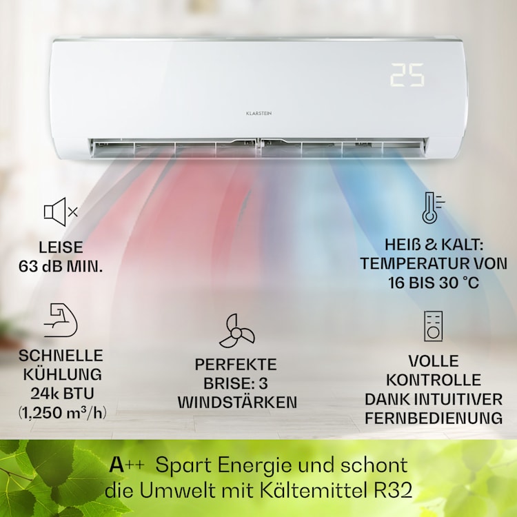 Windwaker Eco Split-Klimaanlage 24000 BTU/7 kW Luftdurchsatz 1250 m³/h 24.000 BTU