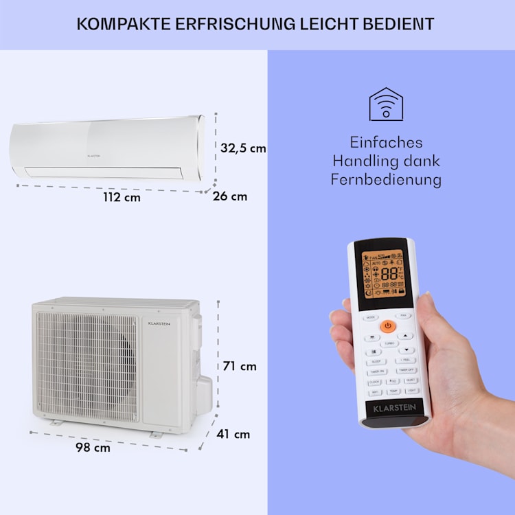 Windwaker Eco Split-Klimaanlage 24000 BTU/7 kW Luftdurchsatz 1250 m³/h 24.000 BTU