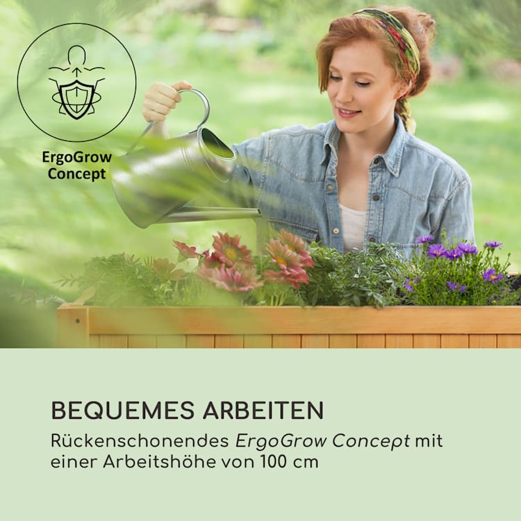 Altiplano Cubic Hochbeet 100 x 100 x 50 Kiefer Gartenvlies ErgoGrow 100 cm