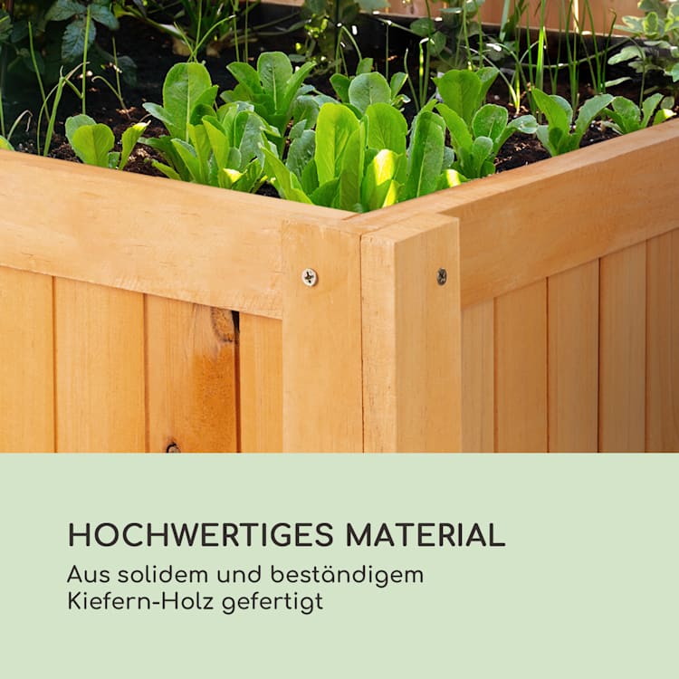 Altiplano Cubic Hochbeet 100 x 100 x 50 Kiefer Gartenvlies ErgoGrow 100 cm