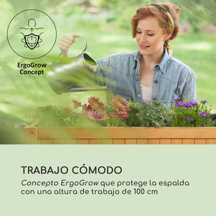 Altiplano Cubic Maceta elevada 100 x 100 x 50 Madera de pino Fieltro ErgoGrow 100 cm