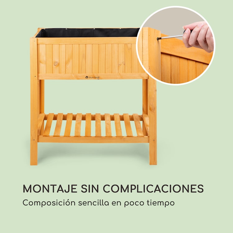 Altiplano Cubic Maceta elevada 100 x 100 x 50 Madera de pino Fieltro ErgoGrow 100 cm