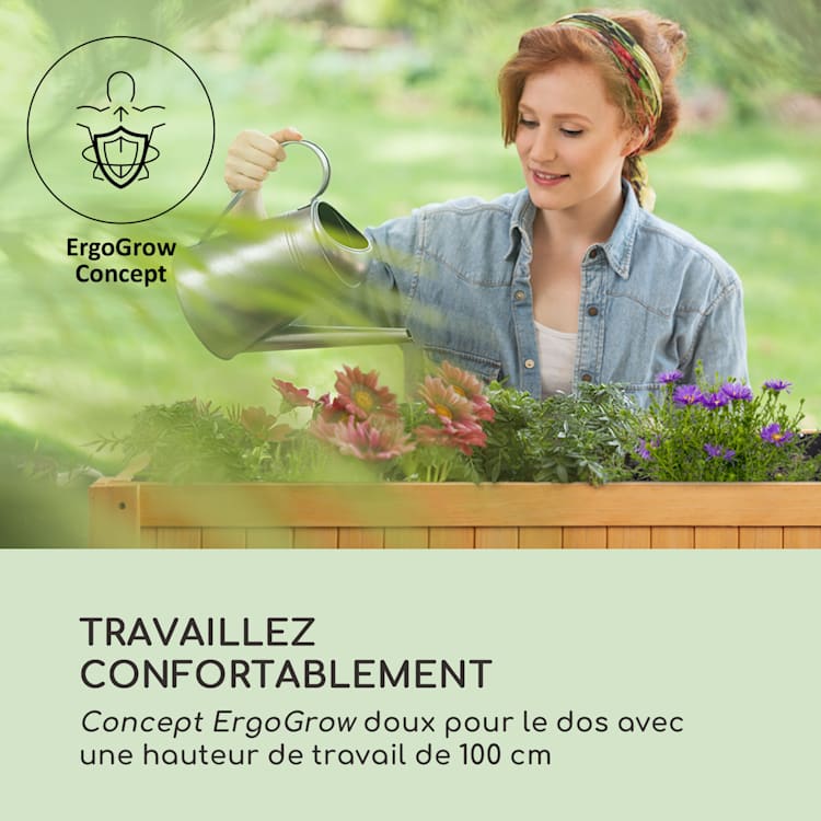 Altiplano Cubic kweekbak 100x100 x 50 grenen tuinvlies ErgoGrow 100 cm