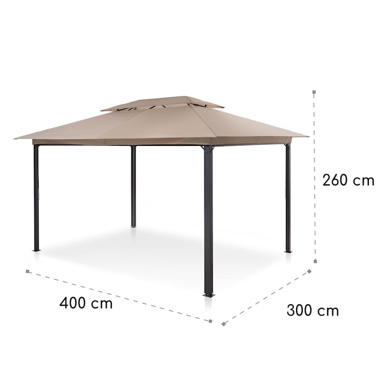 Grandezza Cortina tuinpaviljoen 3x4m 4 zijstukken beige 3 x 4 m | Beige