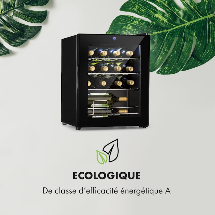 Shiraz 16 Uno wijnkoelkast 42l Touch bedieningspaneel 131W 5-18°C 16 flessen | 1 koelzone | Zwart