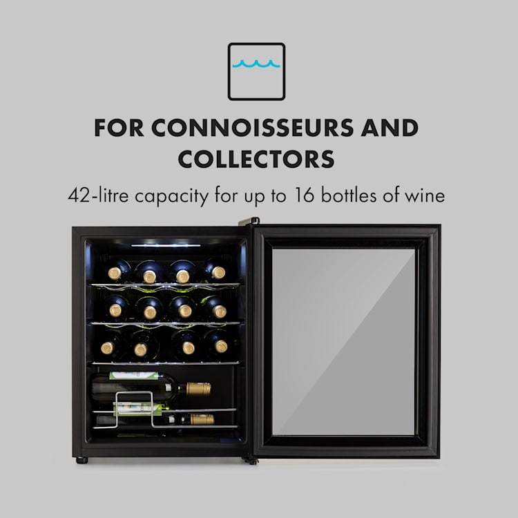 Shiraz 16 Uno - Frigorifero per vini, 42 l, pannello di controllo touch, 131 W, 5-18°C