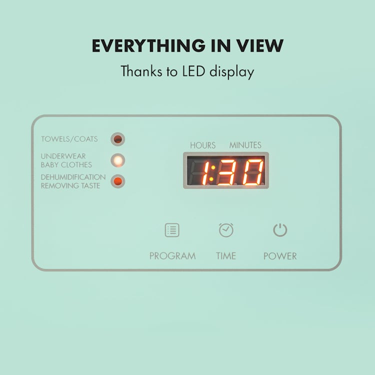 Zap Dry Secadora de ropa 820W 50l Panel de control táctil Pantalla led Verde Verde