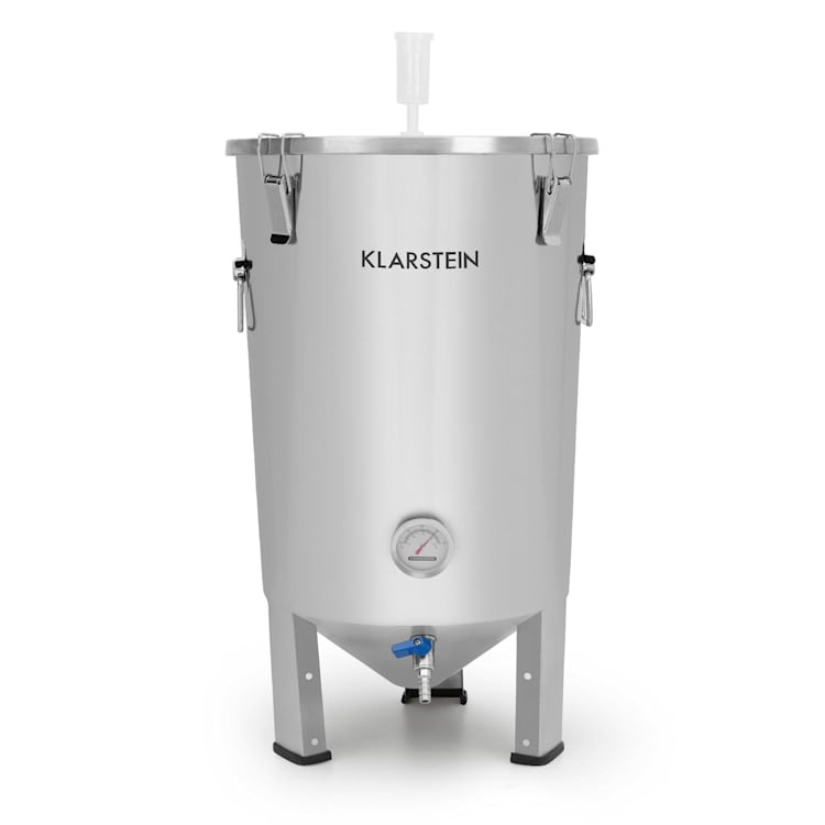 Gärkeller, fermentační kotel, 30l, kvasné trubky, teploměr, 304 ušlechtilá ocel Bez odtokového ventilu na kvasinky