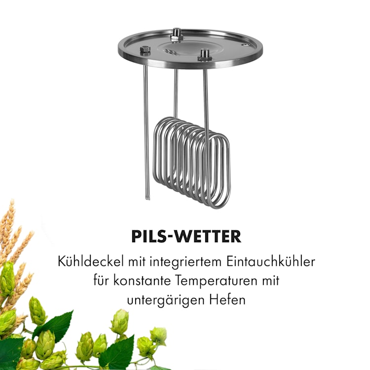 Gärkeller Kühldeckel Eintauchkühler 1/2" Sensorstab 304-Edelstahl