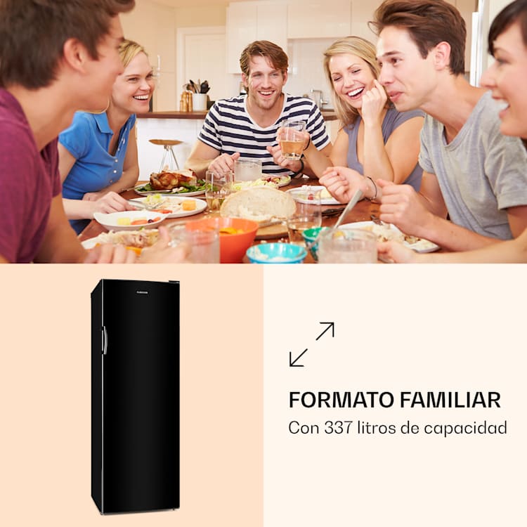 BigBoy Frigorífico 337l Crisper 6 niveles CEE Negro 323 L