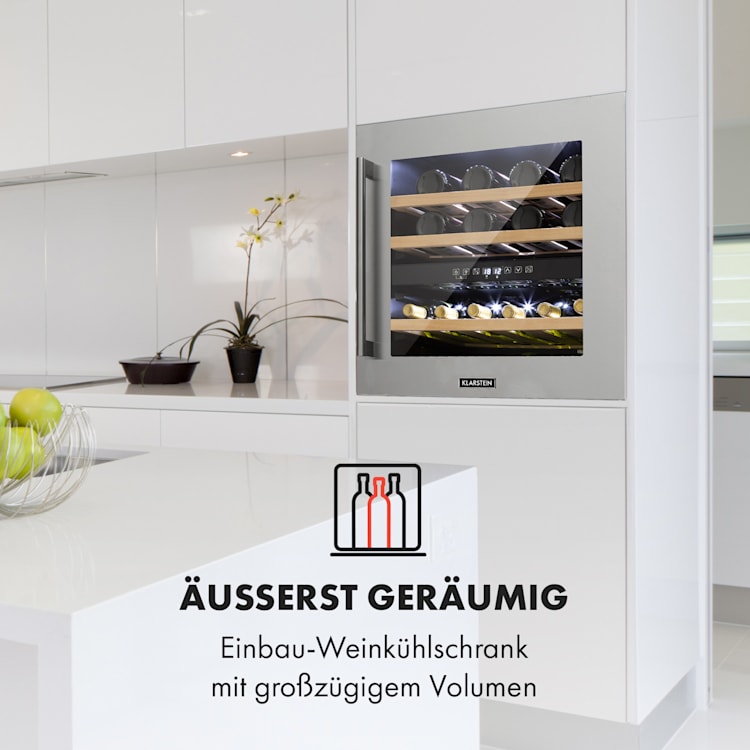 Vinsider 36 Weinkühlschrank 2 Kühlzonen 5-22°C 85l Edelstahl 36 flaschen / 2 Kühlzonen | Edelstahl