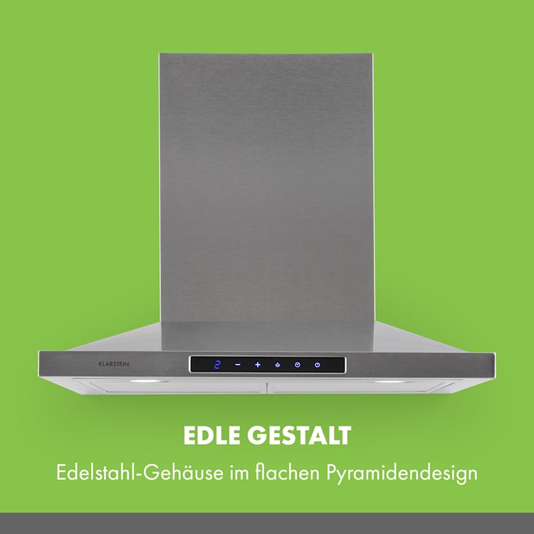 Eliana Dunstabzugshaube 60cm Pyramiden-Design 620m³/h Edelstahl 60 cm