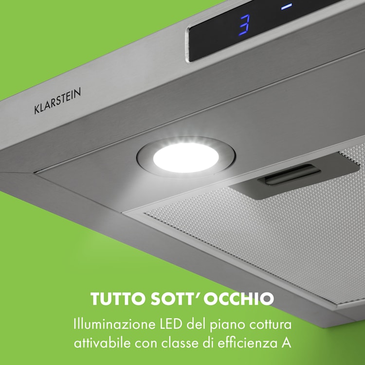 Eliana cappa aspirante 60cm design a piramide 620m³/h acciaio inox 60 cm