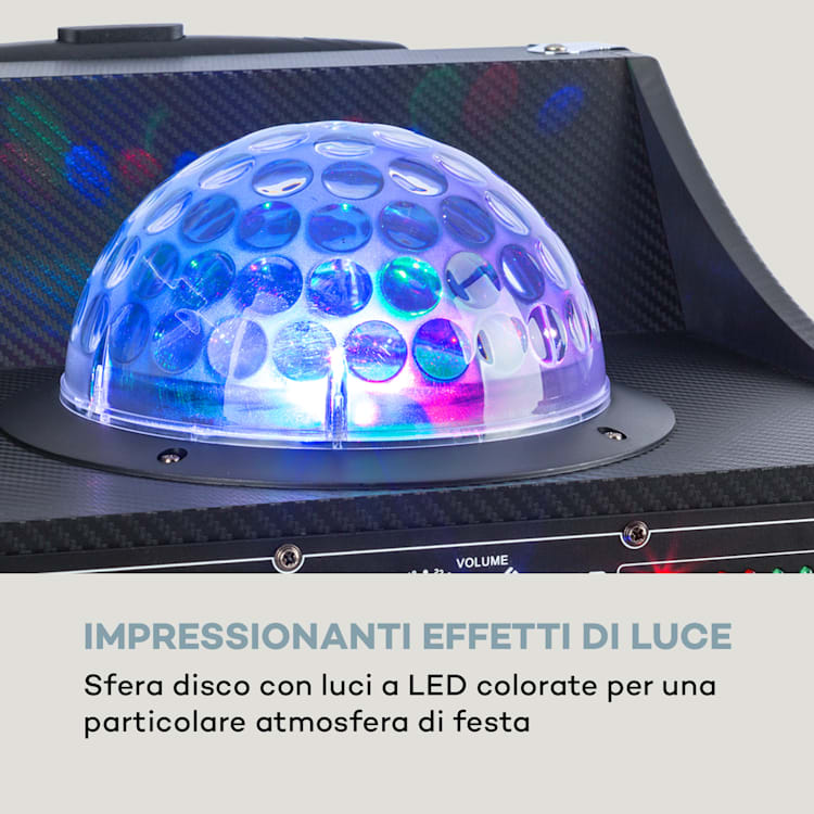 DisGo Box 100 impianto PA portatile 50W RMS BT slot SD LED USB batteria nero