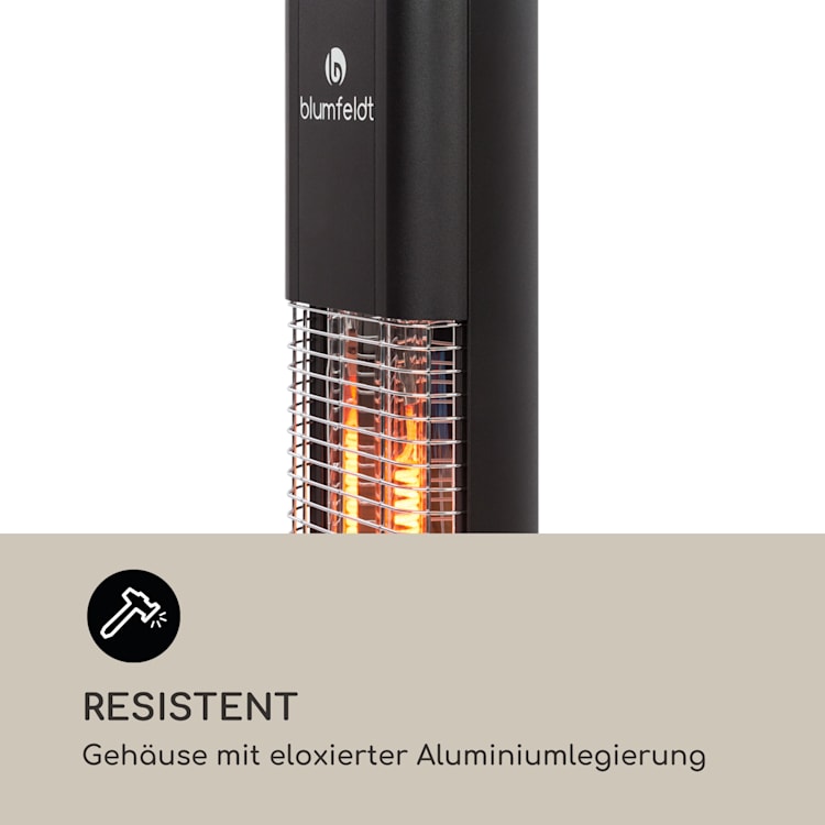 Heat Guru Plus Infrarot-Heizstrahler 2000W 3 Heizstufen Fernbedienung Schwarz