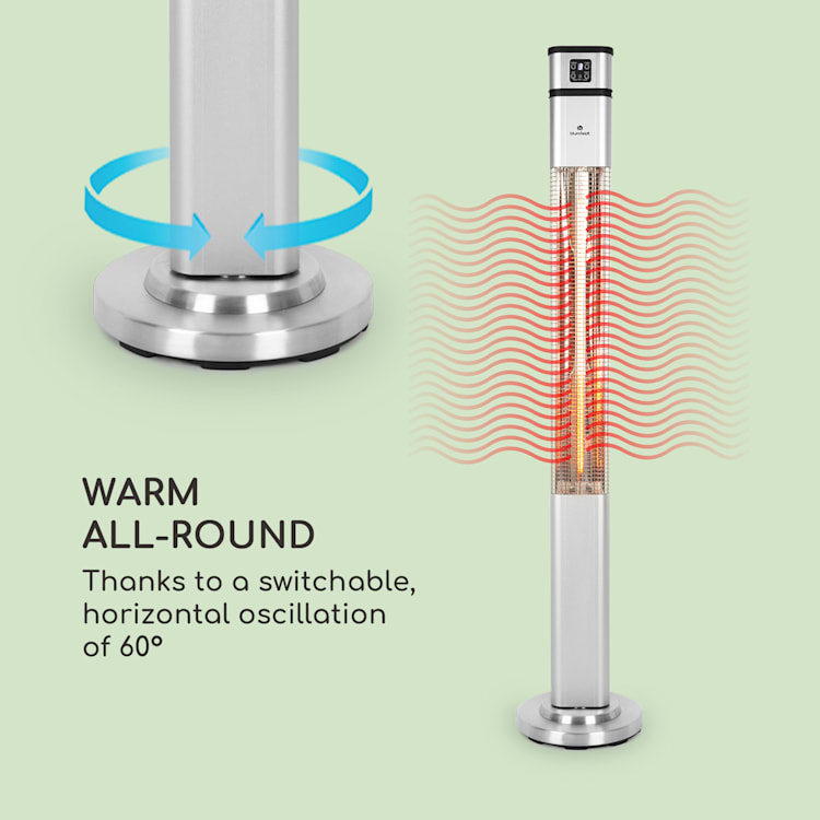 Heat Guru Plus, infračervený ohrievač, 2000 W, 3 stupne ohrevu, diaľkový ovládač, strieborný 
