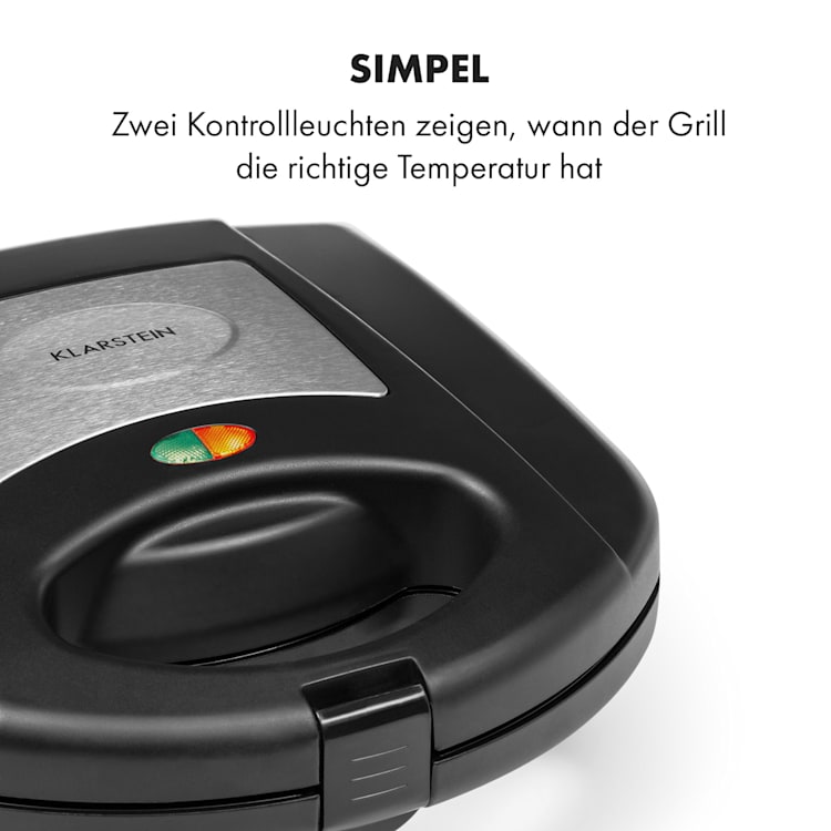 Trilit 3-in-1 Sandwich Maker 750W 3 Grillplatten LED Anti-Haft schwarz Schwarz