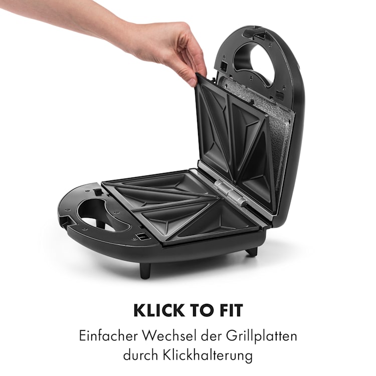 Trilit 3-in-1 Sandwich Maker 750W 3 Grillplatten LED Anti-Haft schwarz Schwarz