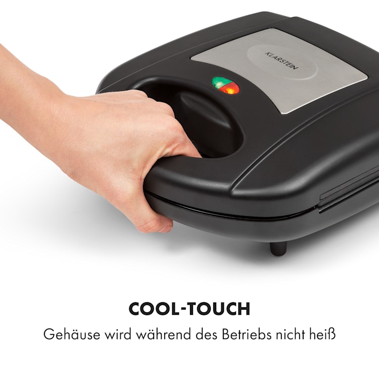 Trilit 3-in-1 Sandwich Maker 750W 3 Grillplatten LED Anti-Haft schwarz Schwarz