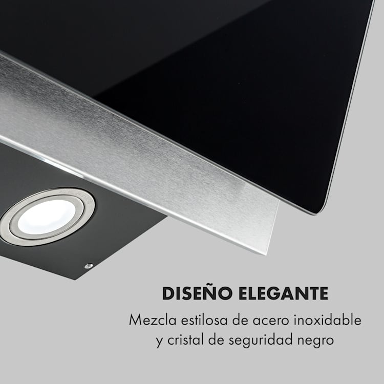 Alessia Campana extractora inclinable 350 m³/h Push Control Negra 60 cm
