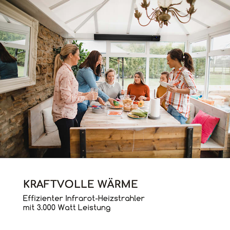 Cosmic Beam Plus XXL Infrarot-Heizstrahler 3000W IP44 Fernbedienung Schwarz