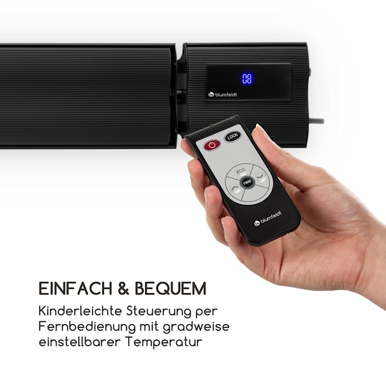 Cosmic Beam Plus XXL Infrarot-Heizstrahler 3000W IP44 Fernbedienung Schwarz
