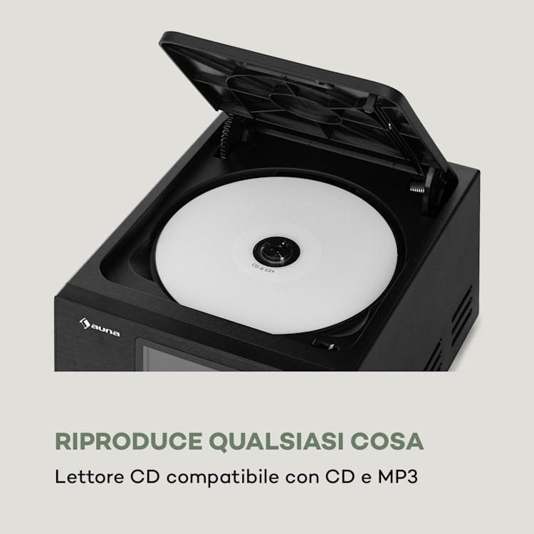 Streamo Impianto Stereo con Web Radio WLAN DAB+ FM Lettore CD BT nero Nero
