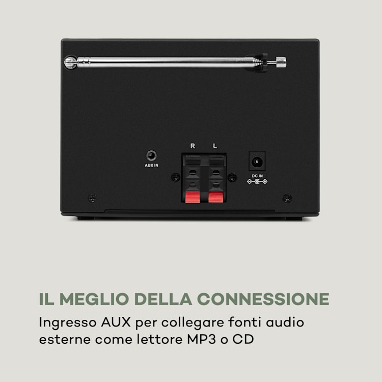 Streamo Impianto Stereo con Web Radio WLAN DAB+ FM Lettore CD BT nero Nero