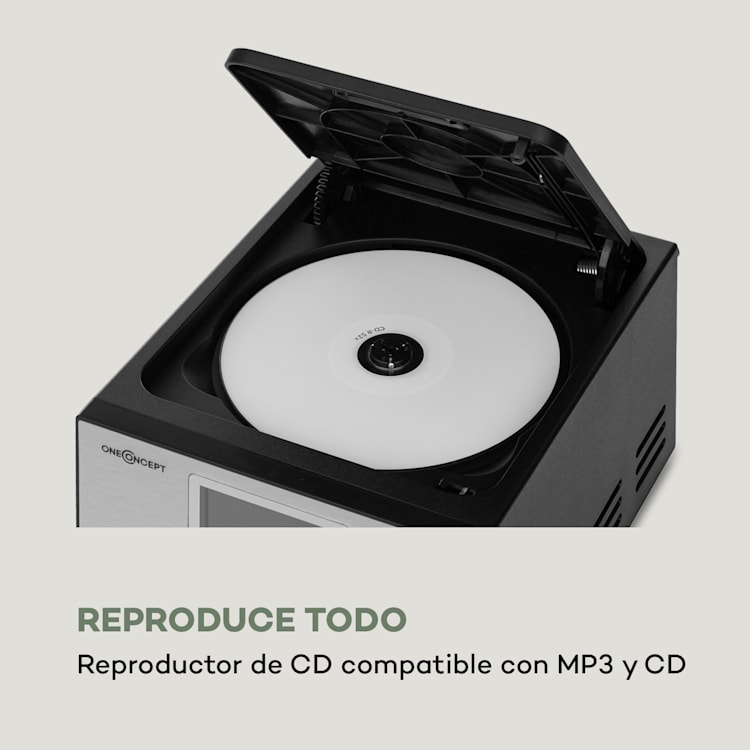 Streamo Equipo estéreo con radio de internet WLAN DAB+ FM Reproductor de CD Bluetooth Plateado Plata Metálica
