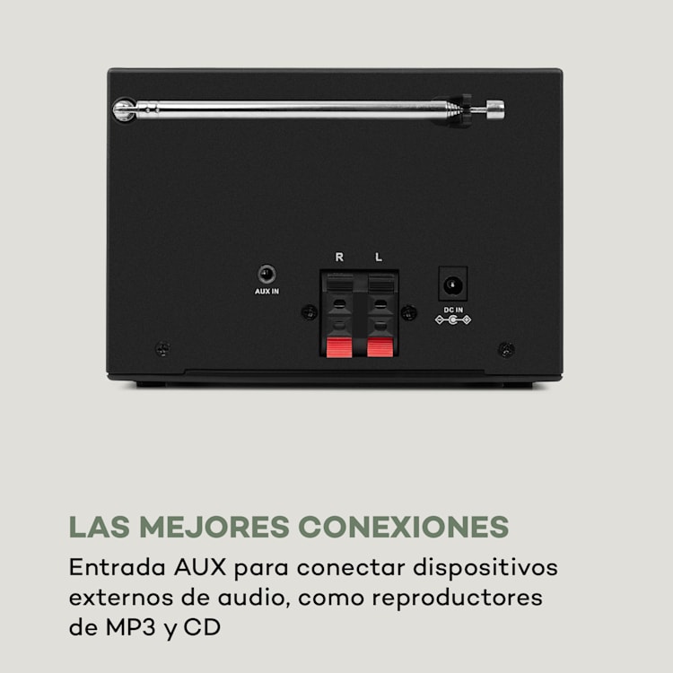 Streamo Equipo estéreo con radio de internet WLAN DAB+ FM Reproductor de CD Bluetooth Plateado Plata Metálica