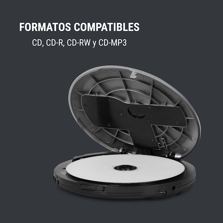 CDC 100 BT Discman función Bluetooth LCD ASP 2x1,5 V plateado Plata