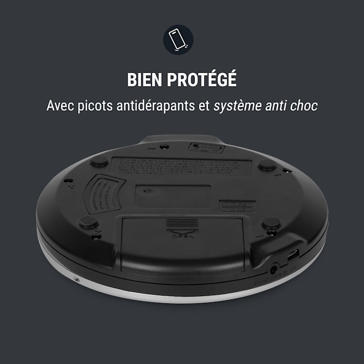 CDC 100 BT Discman lecteur CD Bluetooth LCD ASP 2x 1,5V argent Argent